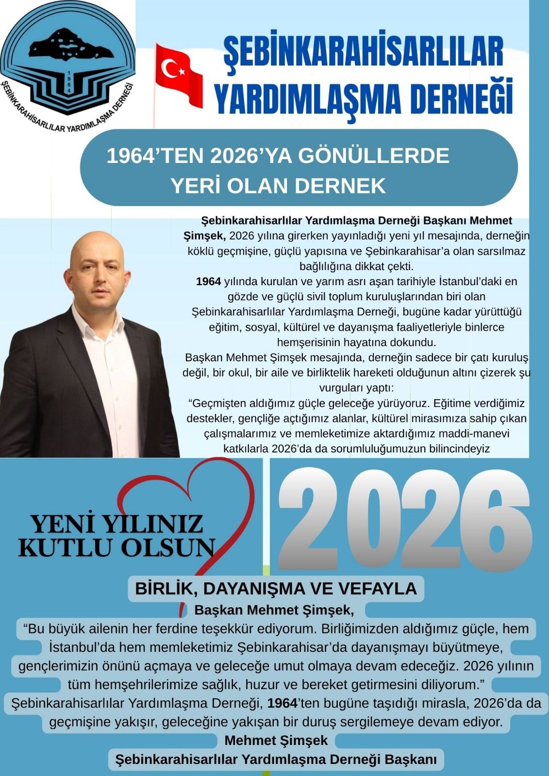 1964 TEN 2026 YA G�N�LLERDE YER� OLAN DERNEK