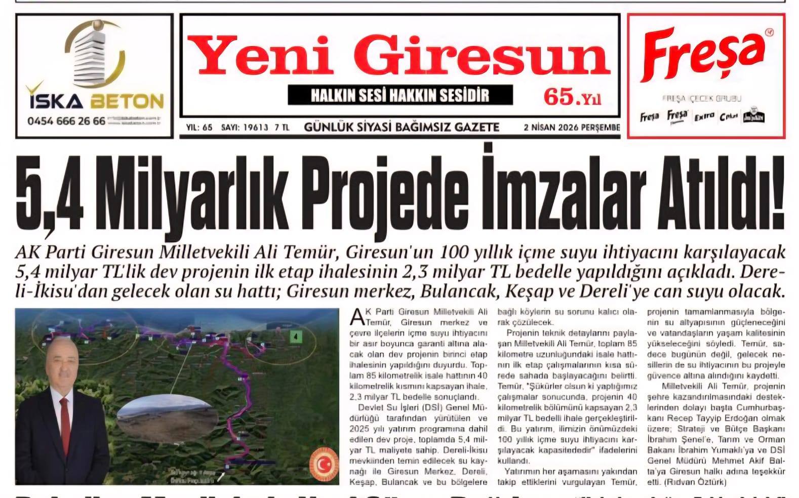 G�RESUN�UN SU G�VENCES� ���N DEV ADIM